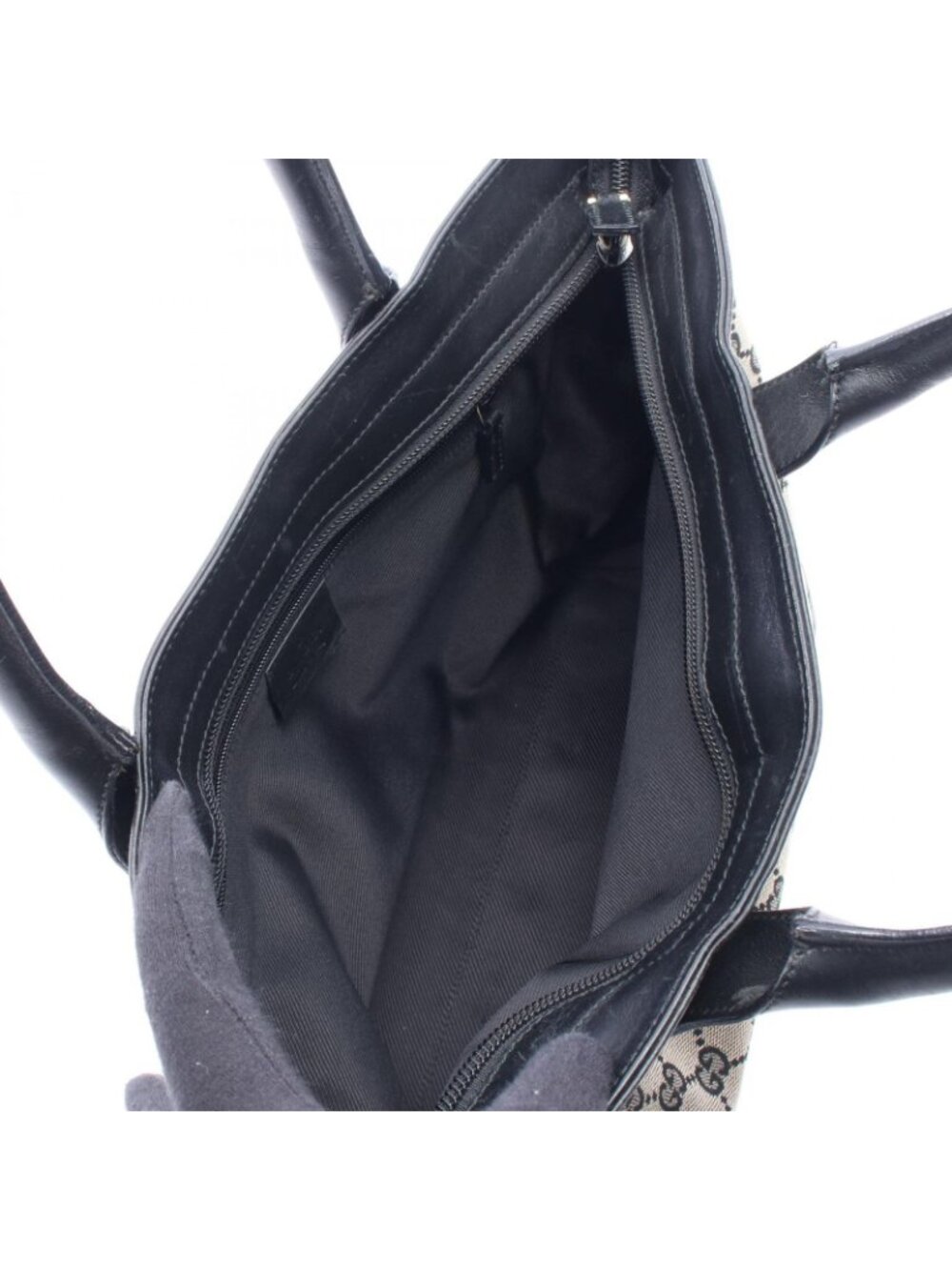 Gucci Tote GG Canvas Beige Black - Picture 3 of 10